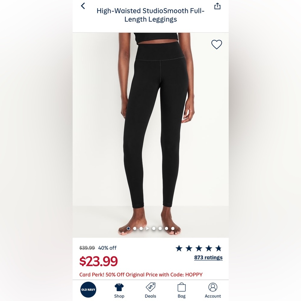 Old Navy Black High-Rise Full-Length Leggings